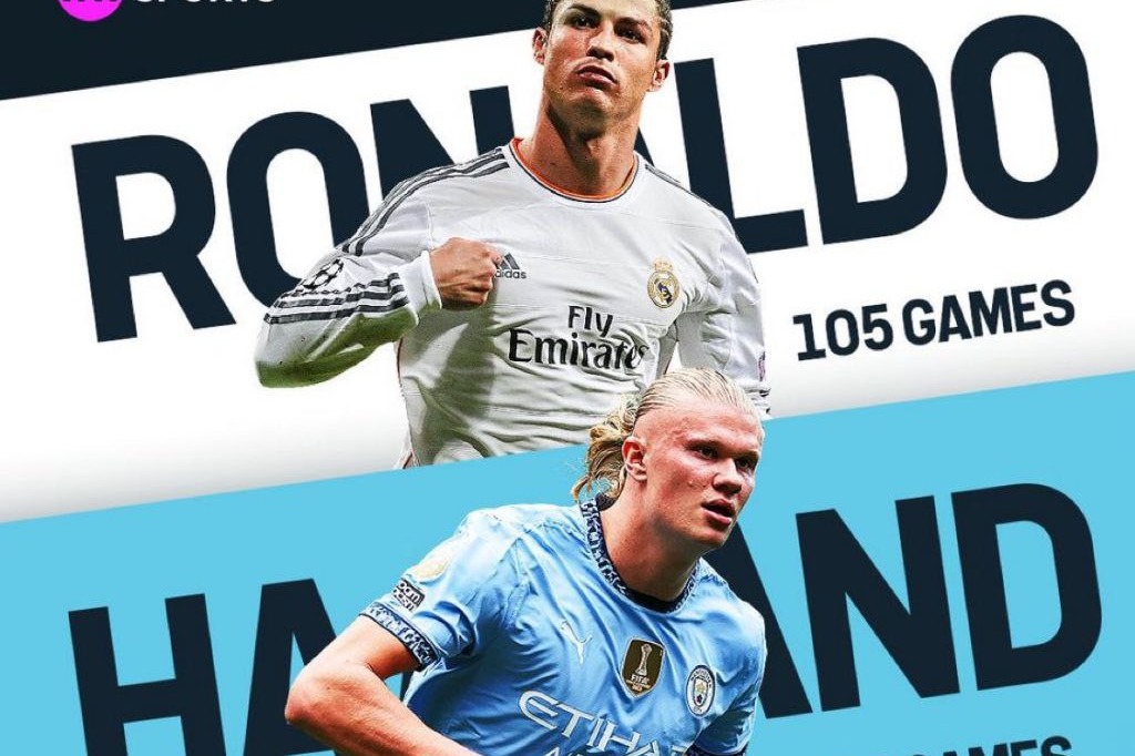 هالند با کمترین بازی رکورد گلزنی رونالدو را زد