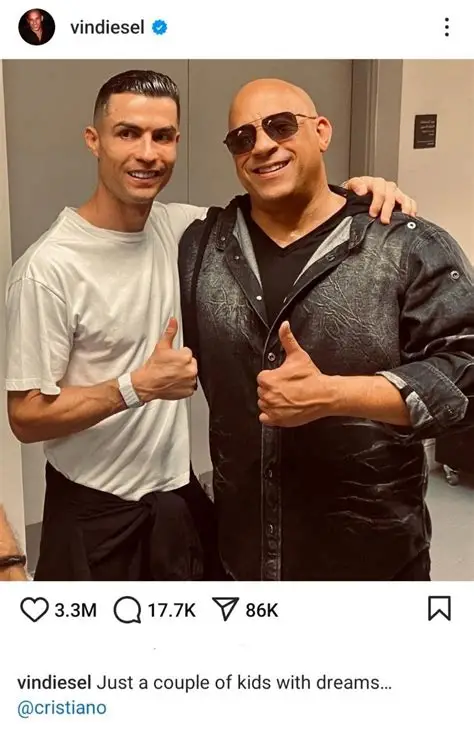 عکس جنجالی رونالدو و وین دیزل